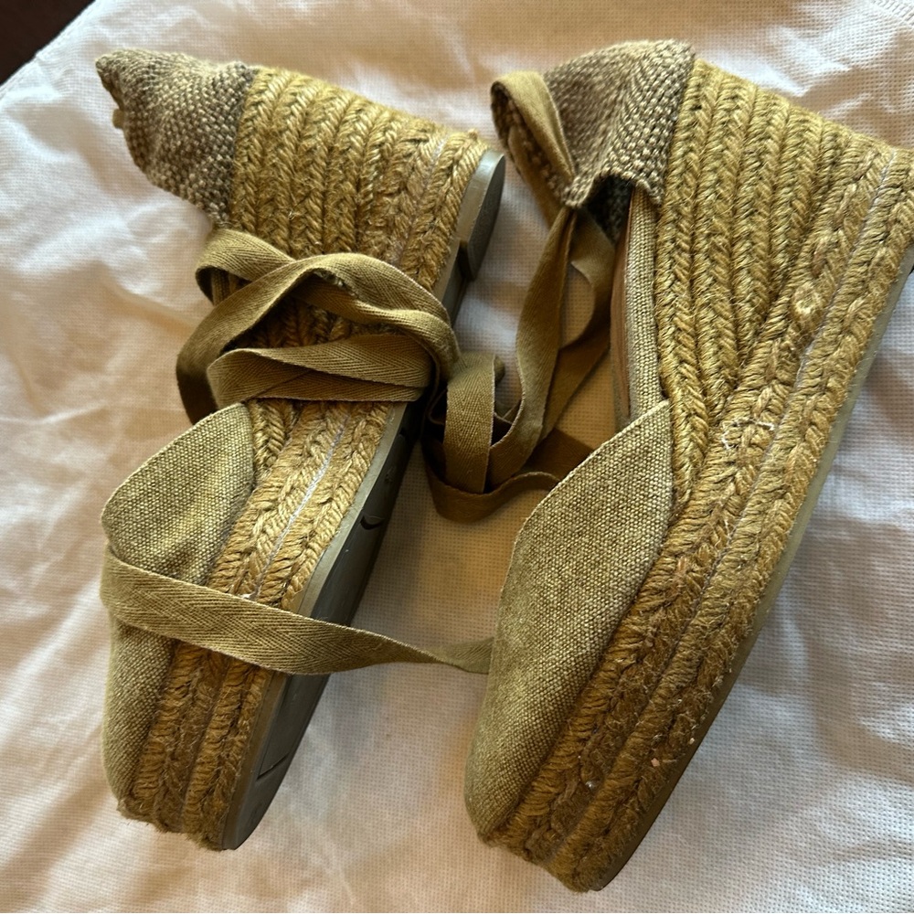 Castaner Khaki Espadrille Wedges